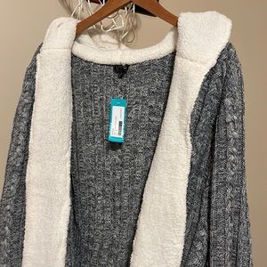 Faux Sherpa Trimmed Cardigan from Stitch Fix NWT